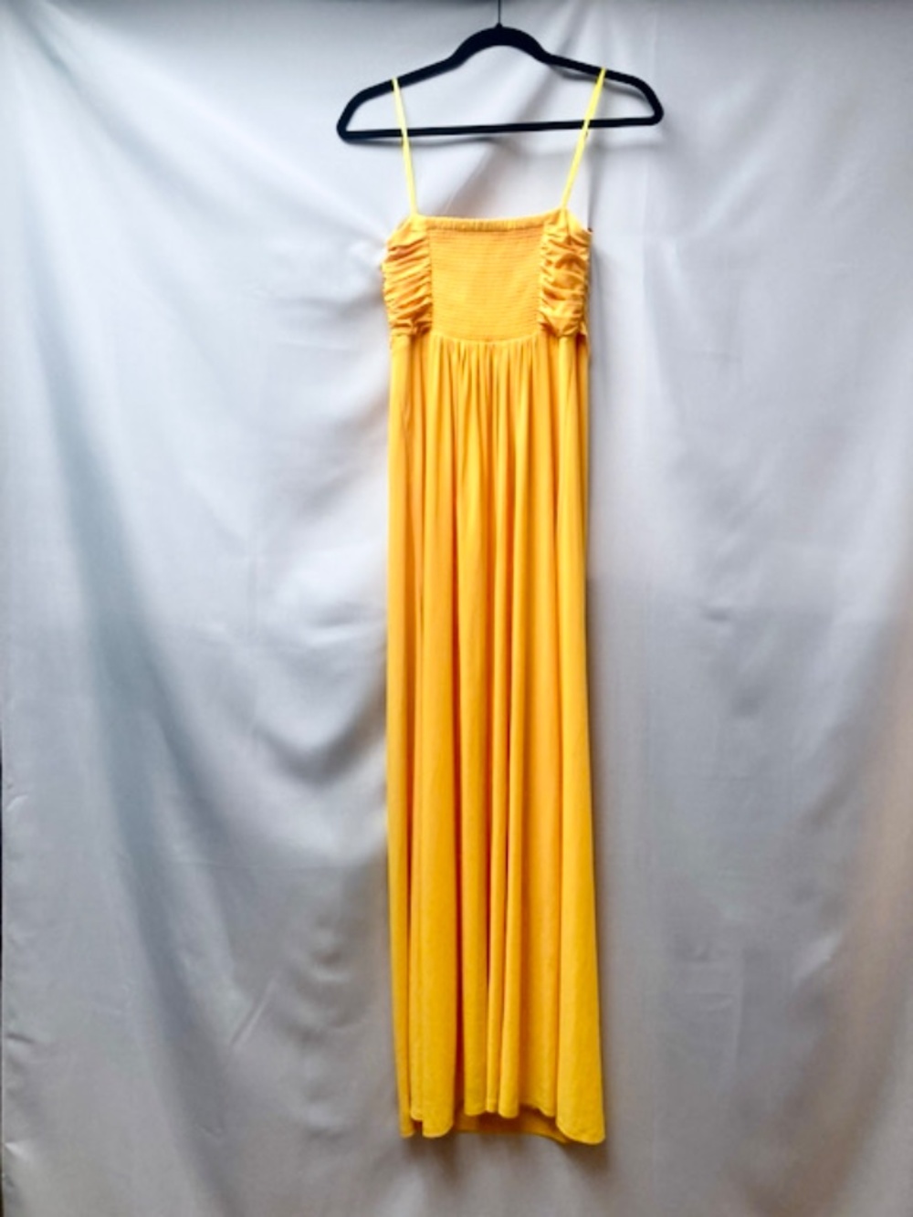 Jessica Simpson Yellow Strapless Sweetheart Maxi Dress Jersey Size 6 - Picture 4 of 7